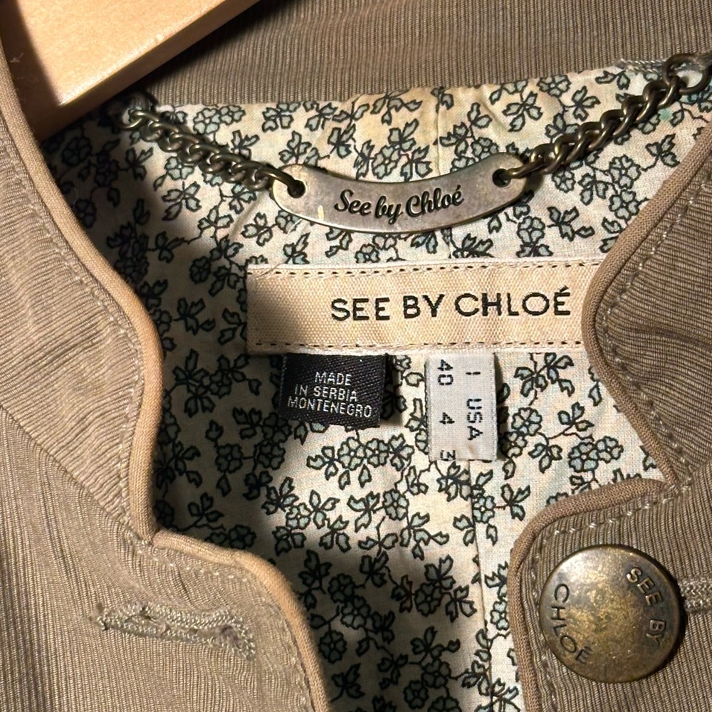 See by Chloe Olive Green Military Style Jacket - Picture 2 of 7
